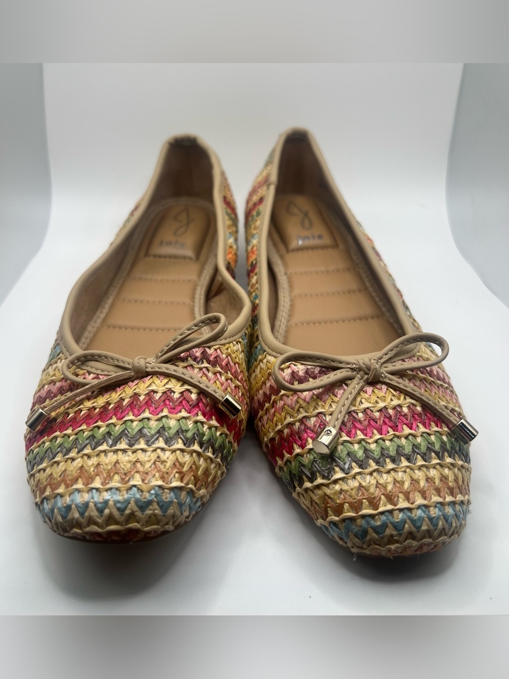 Joie Multicolor Woven Ballet Flats with Beige Trim